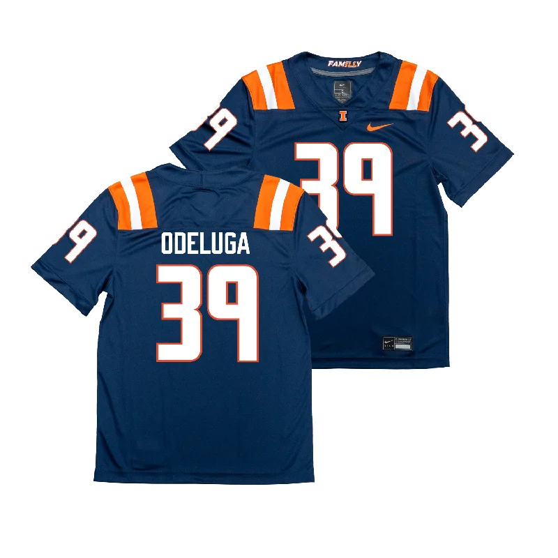 Football Jersey for Local Team Apparel for Football-Nike Illinois Navy NIL Game Replica Football Jersey - Kenenna Odeluga #39