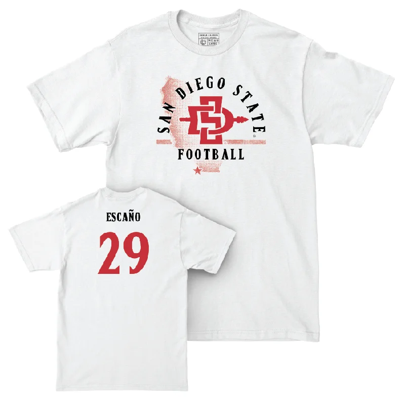 Football Jersey for Football Jerseys for Competitions-SDSU Football White State Comfort Colors Tee   - Arnold Escaño