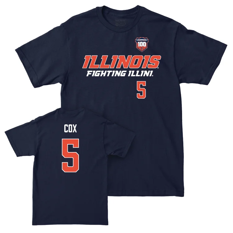 Football Jersey for Collector’s Edition Jerseys-Illinois Football 100th Anniversary Navy Player Tee - Torrie Cox | #5