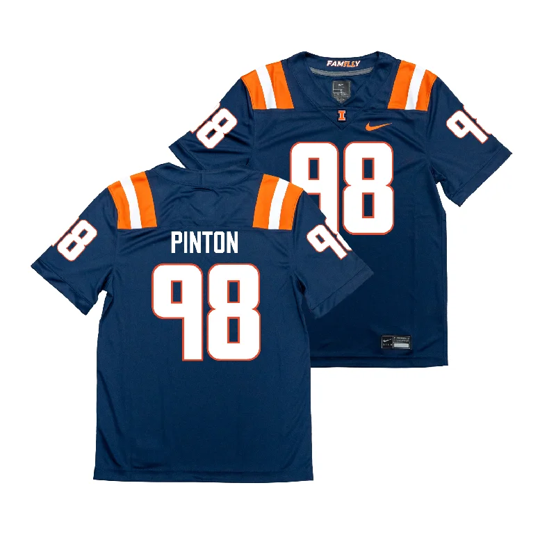 Football Jersey for Custom Team Apparel for Schools-Nike Illinois Navy NIL Game Replica Football Jersey - Fabrizio Pinton