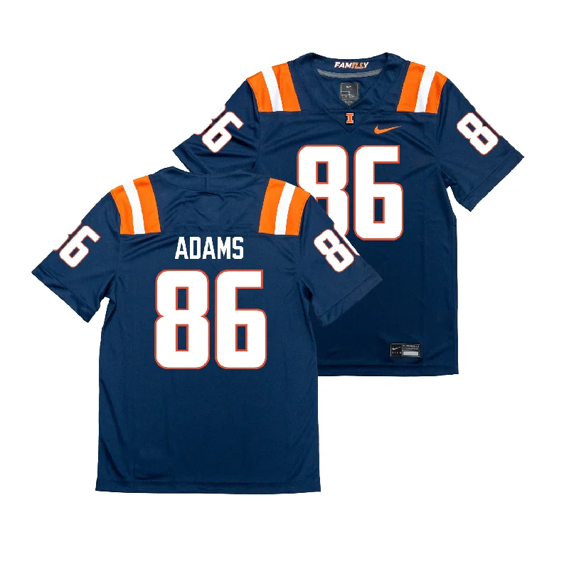 Football Jersey for Personalized Jerseys for Events-Nike Illinois Navy NIL Game Replica Football Jersey - Weston Adams #86