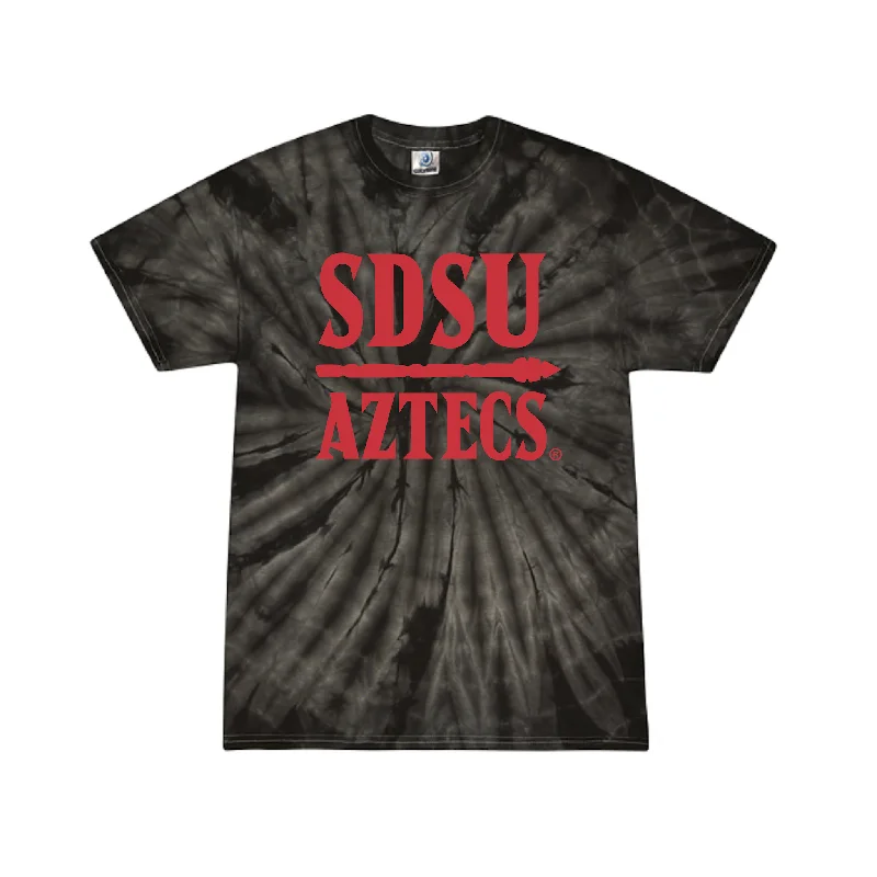 Football Jersey for College Football Fans-Tie Dye Football SDSU Spear Tee - Brady Anderson