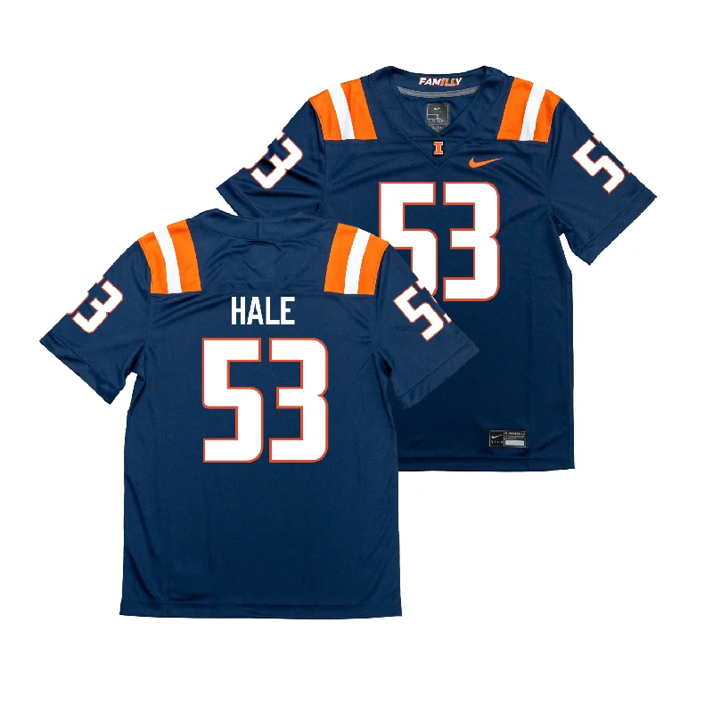 Football Jersey for Fun Family Football Games-Nike Illinois Navy NIL Game Replica Football Jersey - Devin Hale