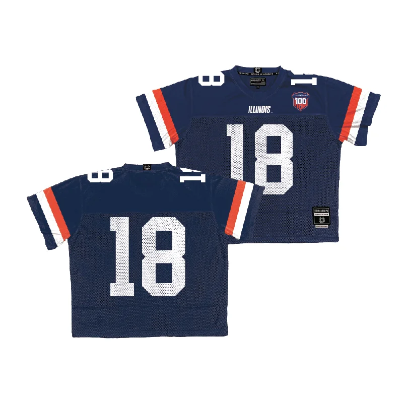 Football Jersey for Professional Football Teams-Illinois Throwback Football Jersey  - Michael Bartolotta