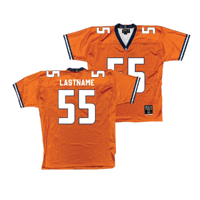 Football Jersey for Custom Numbers-Orange Football Fighting Illini Jersey     - Jeremiah Warren