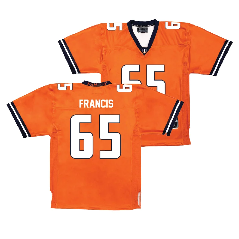 Football Jersey for School Spirit Jerseys for Fans-Orange Football Fighting Illini Jersey    - Kellen Francis