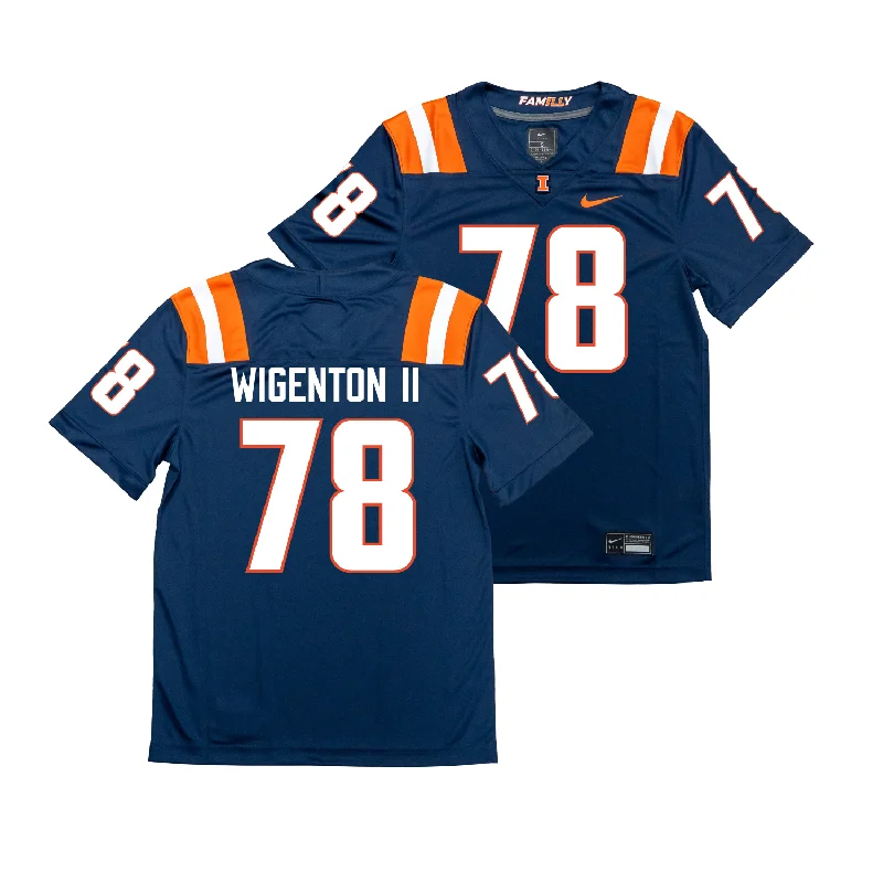 Football Jersey for Fun Football Game-Day Apparel-Nike Illinois Navy NIL Game Replica Football Jersey - Kevin Wigenton II