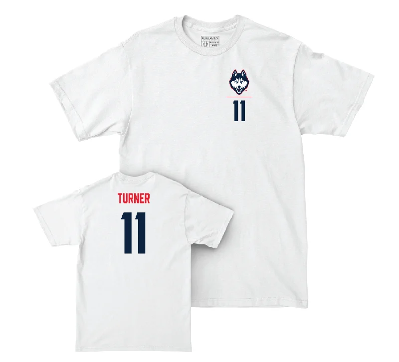 Football Jersey for Personalized School Jerseys-UConn Football Logo White Comfort Colors Tee - Zion Turner | #11