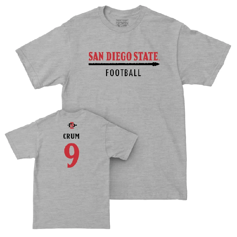 Football Jersey for Fan Apparel for College Teams-SDSU Football Sport Grey Classic Tee - Kyle Crum #9