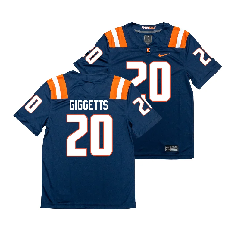 Football Jersey for Personalized Jerseys for Fan Clubs-Nike Illinois Navy NIL Game Replica Football Jersey - Morrison Giggetts