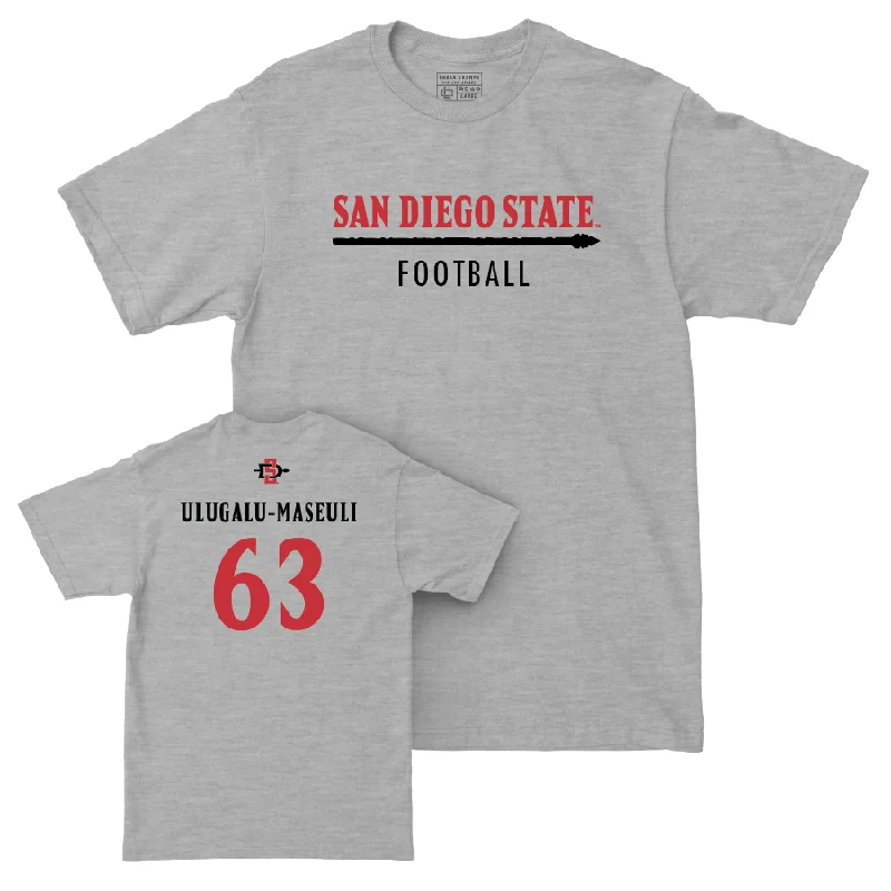 Football Jersey for Custom Team Colors-SDSU Football Sport Grey Classic Tee - Ross Ulugalu-Maseuli #63