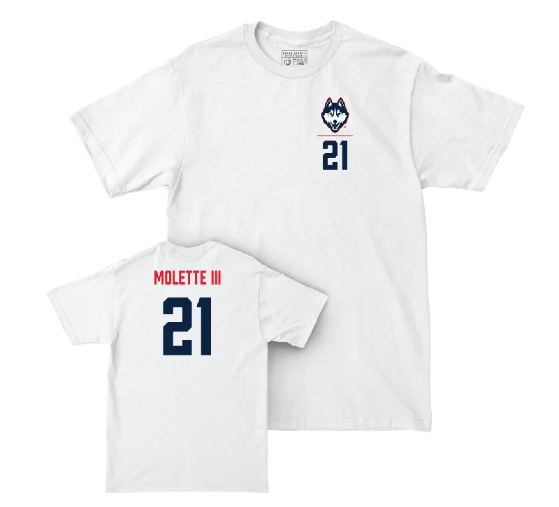 Football Jersey for Group Sports Apparel-UConn Football Logo White Comfort Colors Tee - Lee Molette III | #21