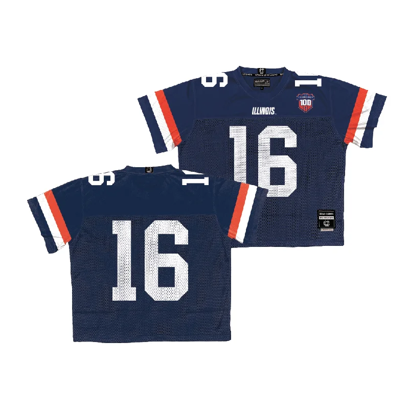 Football Jersey for Football Fan Apparel-Illinois Throwback Football Jersey - Tanner Heckel