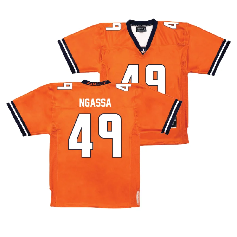 Football Jersey for Group Fan Gear for Football Games-Orange Football Fighting Illini Jersey     - Harrysson Ngassa