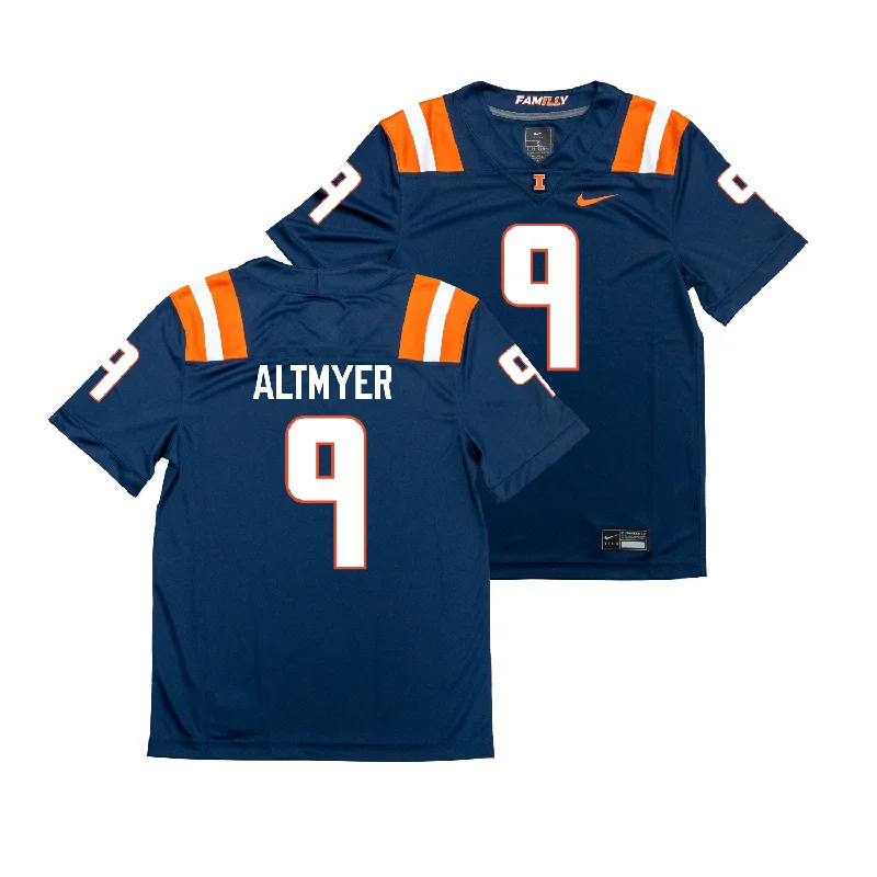 Football Jersey for Official Fan Gear-Nike Illinois Navy NIL Game Replica Football Jersey - Luke Altmyer