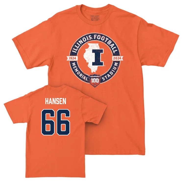 Football Jersey for Fun and Interactive Football Events-Illinois Football 100th Anniversary Orange Tradition Tee - Brandon Hansen | #66