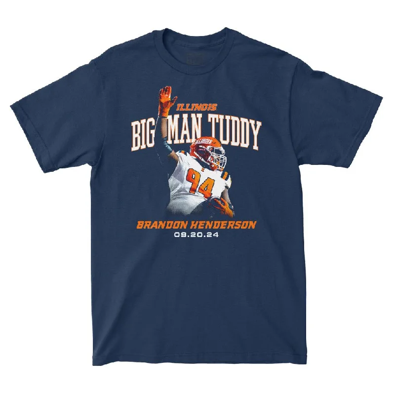 Football Jersey for Football Gear for Competitions-EXCLUSIVE RELEASE: Brandon Henderson - Big Man Tuddy Tee - Navy