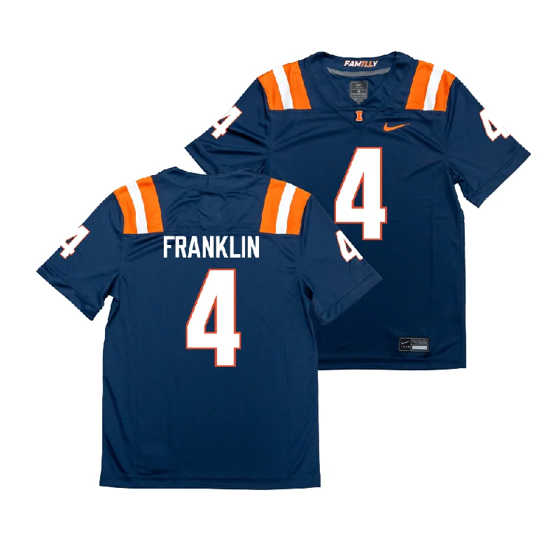 Football Jersey for Football League Apparel-Nike Illinois Navy NIL Game Replica Football Jersey  - Zakhari Franklin