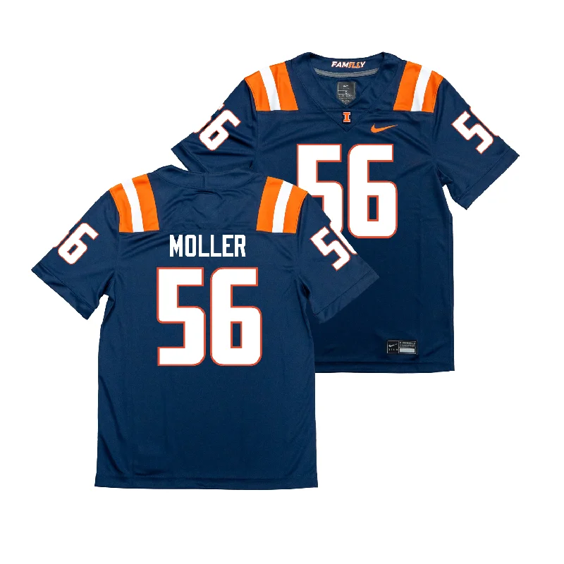 Football Jersey for Custom Numbered Jerseys-Nike Illinois Navy NIL Game Replica Football Jersey - Magnus Møller