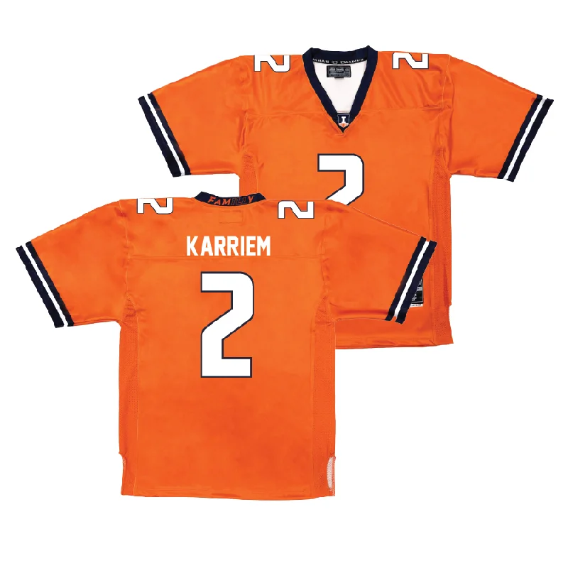 Football Jersey for School Spirit Jerseys for Fans-Orange Football Fighting Illini Jersey     - Saboor Karriem