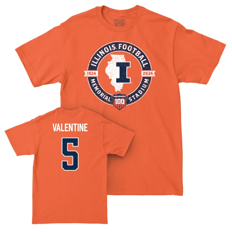 Football Jersey for Collector’s Football Jerseys-Illinois Football 100th Anniversary Orange Tradition Tee - Ca'Lil Valentine | #5