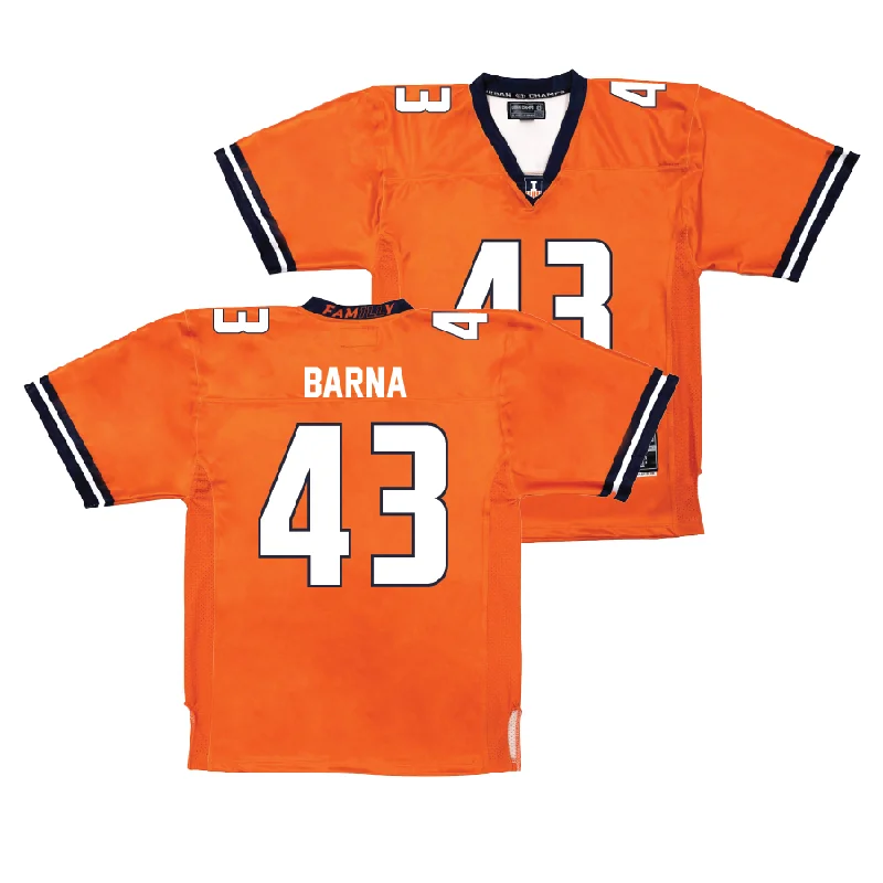 Football Jersey for Exclusive Football Gear for Fans-Orange Football Fighting Illini Jersey     - Joe Barna