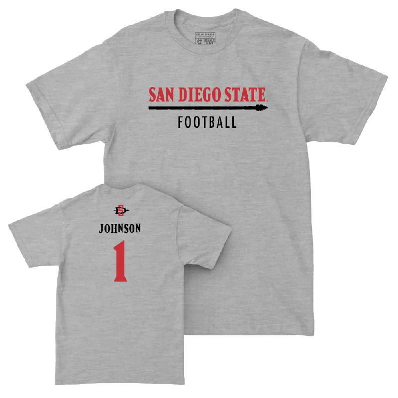 Football Jersey for Special Edition Jerseys-SDSU Football Sport Grey Classic Tee - Chris Johnson #1