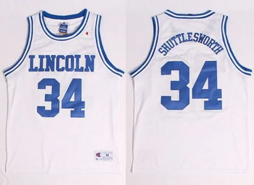 Basketball Jersey for Customized Jerseys for Basketball Fans-Lincoln He Got Game #34 Jesus Shuttlesworth White Stitched Basketball Basketball Jersey