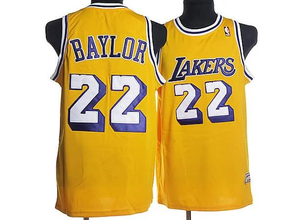 Basketball Jersey for Custom Apparel for Fans-Mitchell and Ness Lakers #22 Elgin Baylor Stitched Yellow Throwback Basketball Jersey