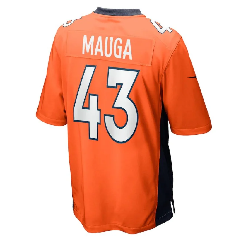 Rugby Jersey for Fundraising Campaigns-D.Broncos #43 Kana'i Mauga Orange Game Player Jersey Stitched American Football Jerseys