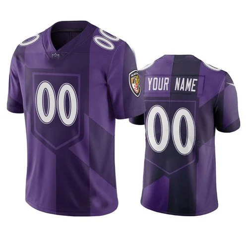 Rugby Jersey for College and Professional Fans-Custom B.Ravens Purple Vapor Limited City Edition Jersey Stitched American Football Jerseys