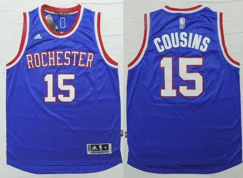 Basketball Jersey for Basketball-Themed Birthday Gifts-Kings #15 DeMarcus Cousins Light Blue 2014-15 Hardwood Classics Stitched Basketball Jersey