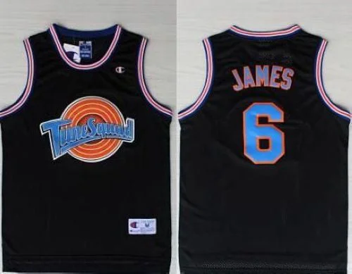 Basketball Jersey for Collector’s Basketball Gear-Space Jam Tune Squad #6 James Black Stitched Basketball Basketball Jersey