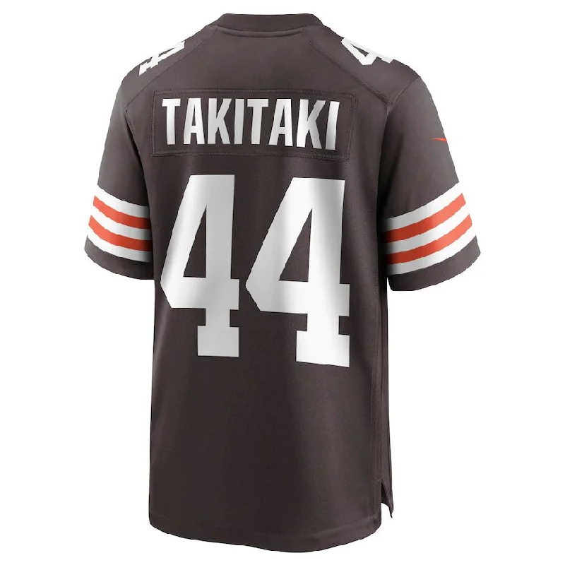 Rugby Jersey for National Rugby Team Gear-C.Browns #44 Sione Takitaki Brown Game Jersey Stitched American Football Jerseys