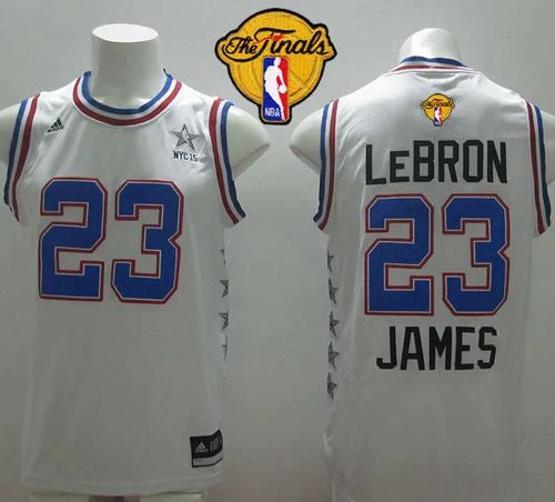 Basketball Jersey for Fan Club Apparel-Cavaliers #23 LeBron James White 2015 All Star The Finals Patch Stitched Basketball Jersey