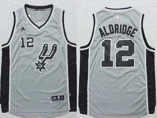 Basketball Jersey for Local Team Apparel for Basketball-Spurs #12 LaMarcus Aldridge Grey Alternate Stitched Basketball Jersey