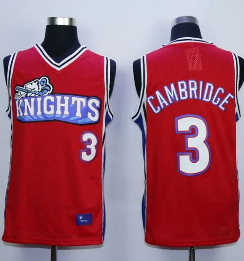 Basketball Jersey for Customized Jerseys for Basketball Leagues-Like Mike Movie Los Angeles Knights #3 Calvin Cambridge Red Stitched Basketball Basketball Jersey