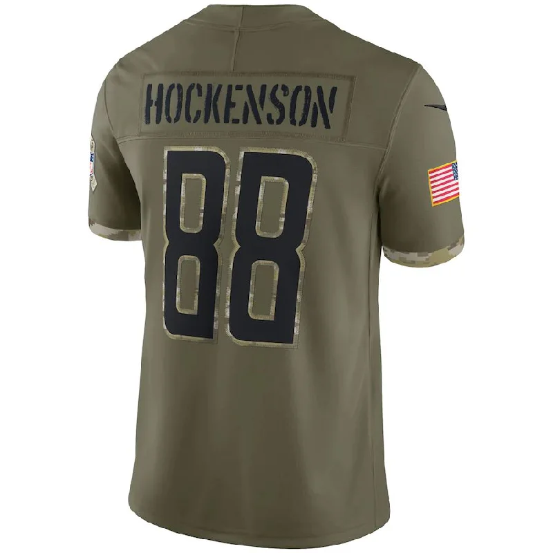 Rugby Jersey for Fan Gear for Game Day-D.Lions #88 T.J. Hockenson Olive 2022 Salute To Service Limited Jersey Stitched American Football Jerseys