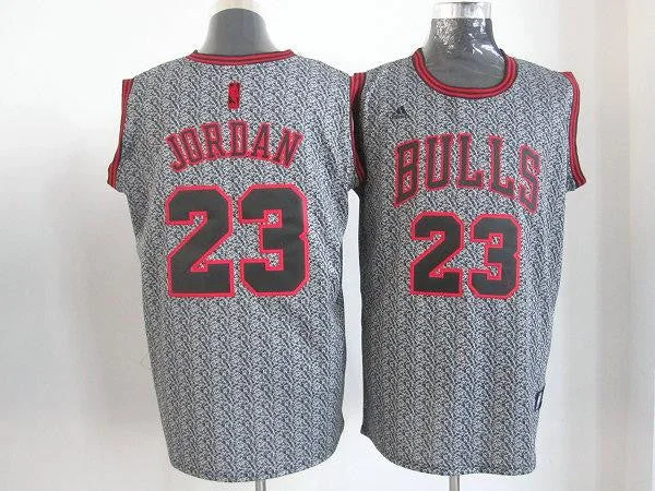 Basketball Jersey for Promotional Basketball Merchandise-Bulls #23 Michael Jordan Grey Static Fashion Stitched Basketball Jersey