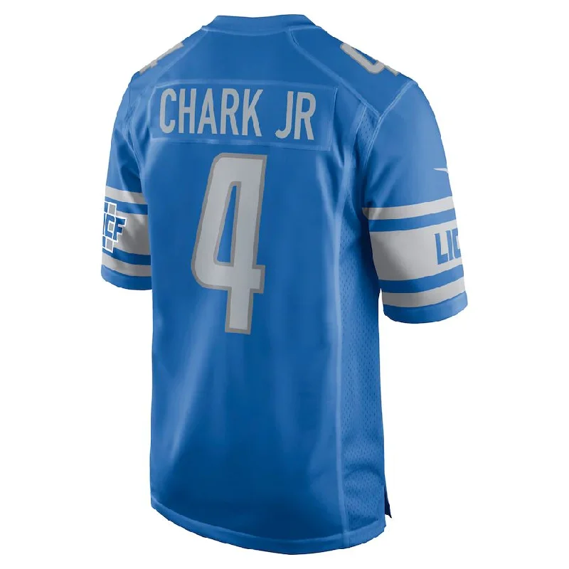 Rugby Jersey for Rugby Apparel for All Ages-D.Lions #4 D.J. Chark Blue Game Jersey Stitched American Football Jerseys