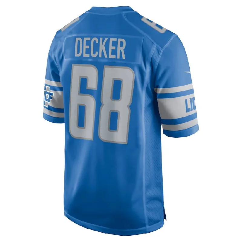 Rugby Jersey for Official Team Jerseys-D.Lions #68 Taylor Decker Blue Game Jersey Stitched American Football Jerseys