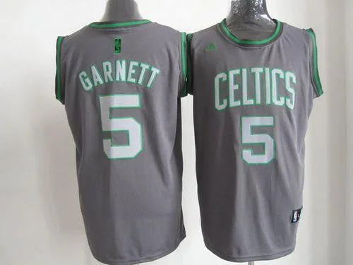 Basketball Jersey for Basketball Jersey Gifts for Players-Celtics #5 Kevin Garnett Grey Graystone Fashion Embroidered Basketball Jersey