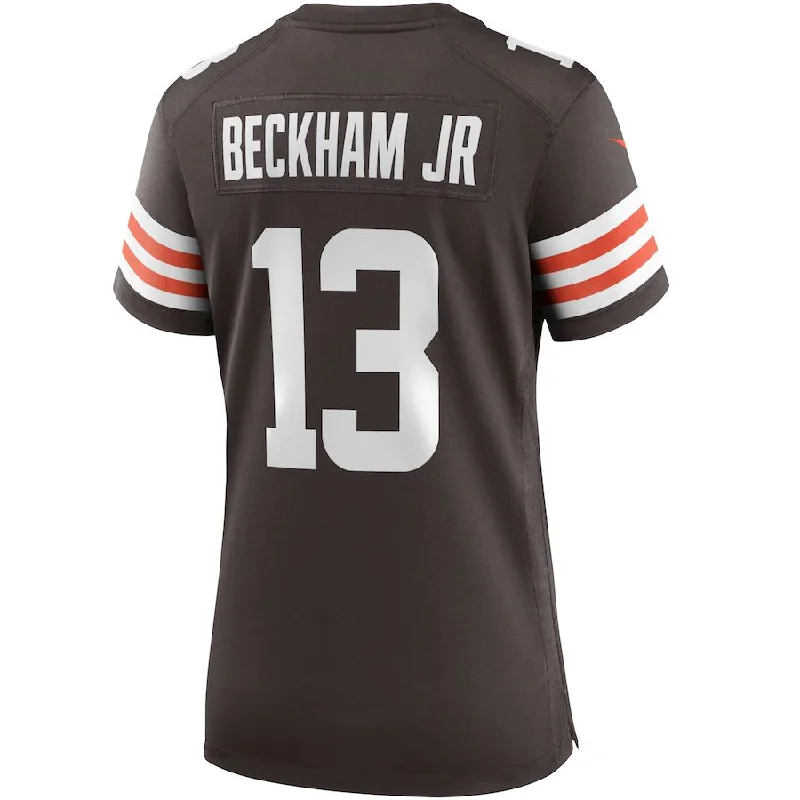 Rugby Jersey for Group Apparel for Teams-C.Browns #13 Odell Beckham Jr. Brown Game Jersey Stitched American Football Jerseys