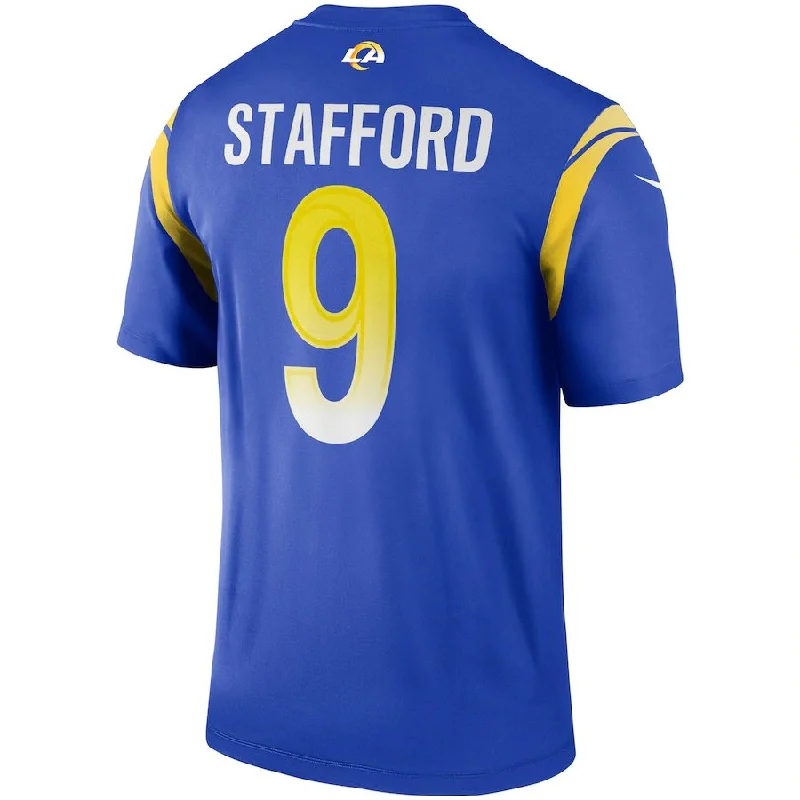 Rugby Jersey for Custom Team Jerseys for Families-LA.Rams #9 Matthew Stafford Royal Legend Jersey Stitched American Football Jerseys