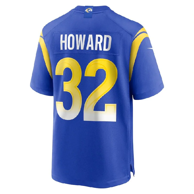 Rugby Jersey for Custom Team Jerseys for Kids-LA.Rams #32 Travin Howard Royal Game Player Jersey Stitched American Football Jerseys