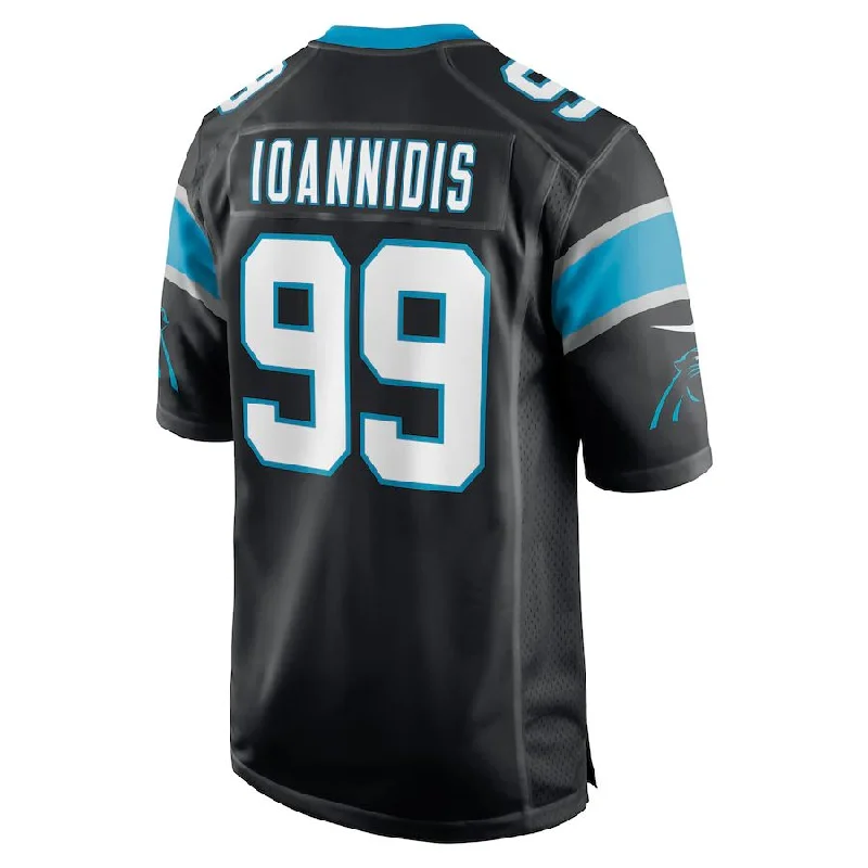 Rugby Jersey for Custom Name Jerseys-C.Panthers #99 Matt Ioannidis Black Game Player Jersey Stitched American Football Jerseys