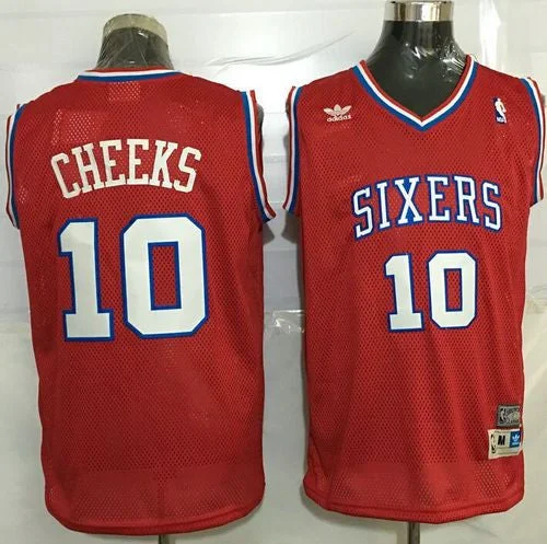 Basketball Jersey for Fun Basketball Tournaments-76ers #10 Maurice Cheeks Red Throwback Stitched Basketball Jersey