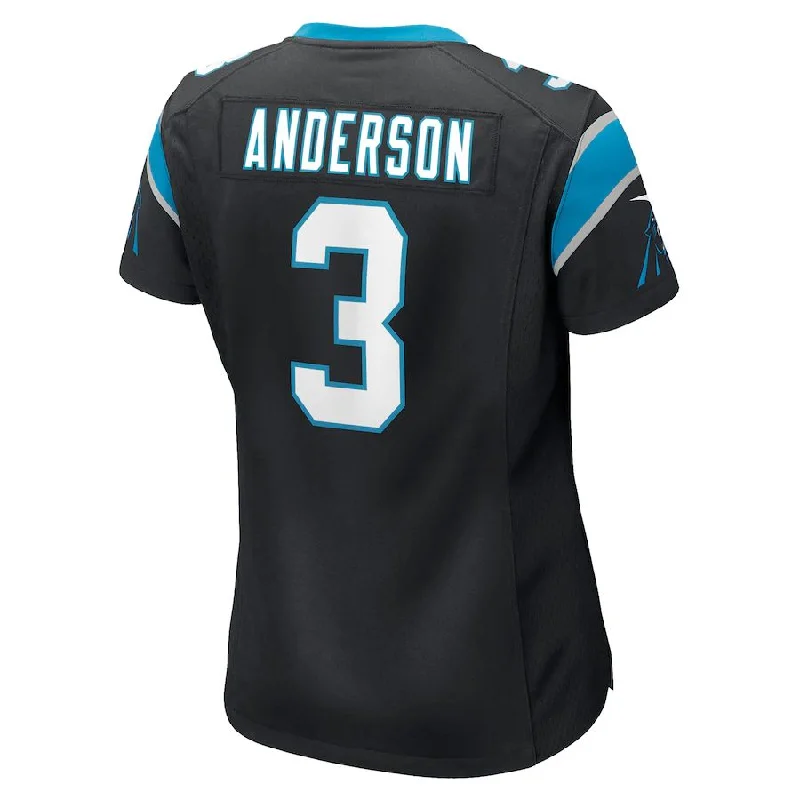 Rugby Jersey for Custom Team Colors-C.Panthers #3 Robbie Anderson Black Player Game Jersey Stitched American Football Jerseys