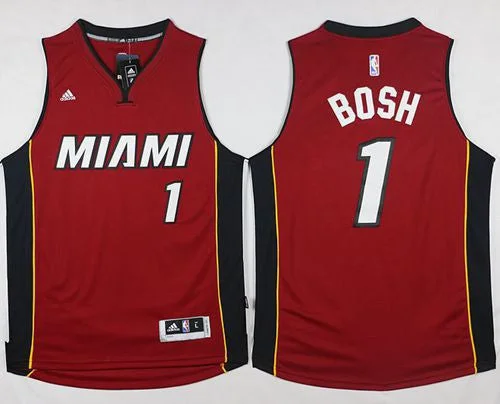 Basketball Jersey for Exclusive Basketball Team Apparel-Heat #1 Chris Bosh Stitched Red Basketball Jersey