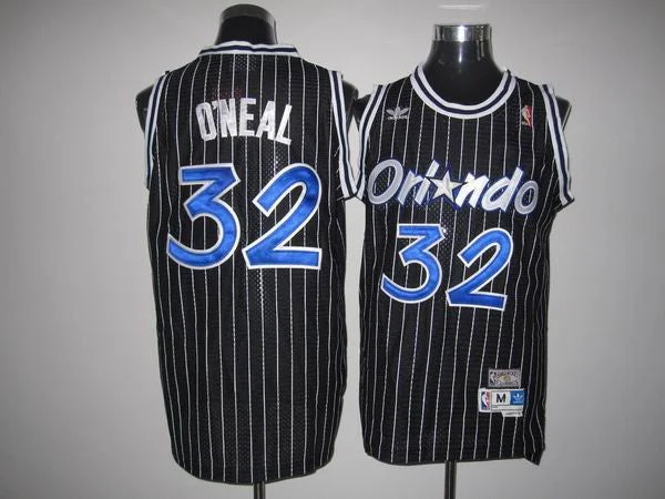 Basketball Jersey for Fan Gear for Basketball Games-Mitchell And Ness Magic #32 Shaquille O'Neal Stitched Black Throwback Basketball Jersey